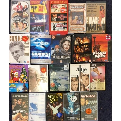 3699 - Mixed Genre - a collection of mostly new/unplayed DVD's (x9) & Videos (x11).