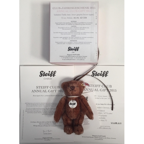 4023 - Steiff 'Club Annual Gift' bears (x4). To include 2013 Pink, 2014 Green, 2015 Brown & 2016 Blond. Cat... 