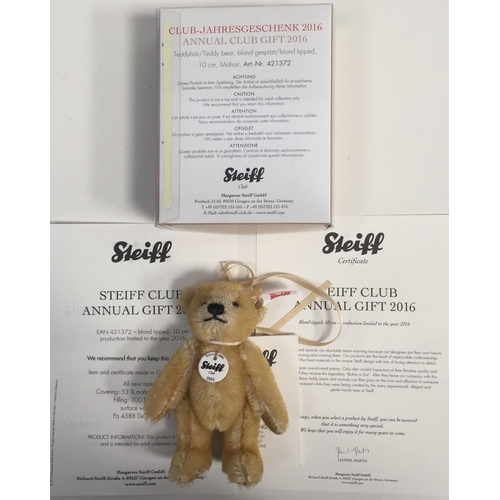 4023 - Steiff 'Club Annual Gift' bears (x4). To include 2013 Pink, 2014 Green, 2015 Brown & 2016 Blond. Cat... 