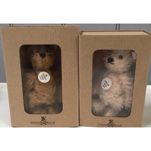 4025 - Steiff 'Club Annual Gift' bears (x2). To include 2002 Cinnamon & 2003 Rosa. Height 7cm. Complete wit... 