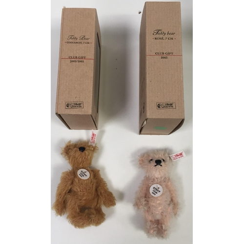 4025 - Steiff 'Club Annual Gift' bears (x2). To include 2002 Cinnamon & 2003 Rosa. Height 7cm. Complete wit... 