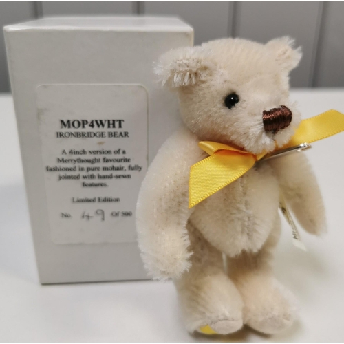 4037 - Merrythought Miniature Cheeky Bears (x4). To include 'Goldilocks' with passport & three 'Ironbridge'... 