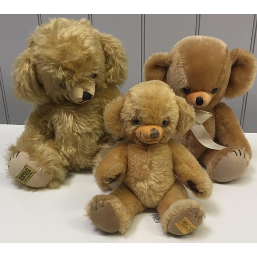 4060 - Merrythought - a collection of three 'Cheeky' bears. Varying heights.