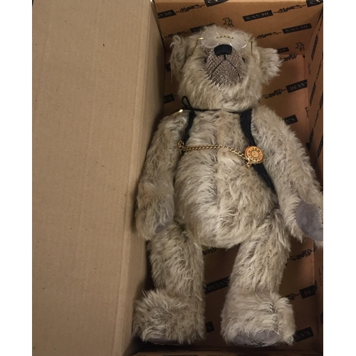 4065 - Dean's Rag Book Company Ltd 'Old Father Time' bear. Grey mohair, with accompanying waistcoat, watch ... 