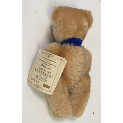 4067 - Dean's Rag Book Company Ltd 'Little Joe' bear. Sable-coloured, with accompanying blue ribbon. Limite... 