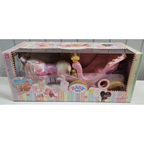 4133 - Baby Born Horse & Carriage.  Boxed.