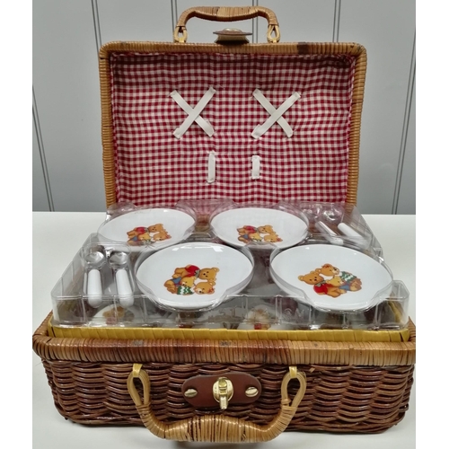 4202 - Teddy Bears Picnic Tea Set & Picnic Basket. Manufacturer/Model: Halsall 51143.  Appears unopened and... 