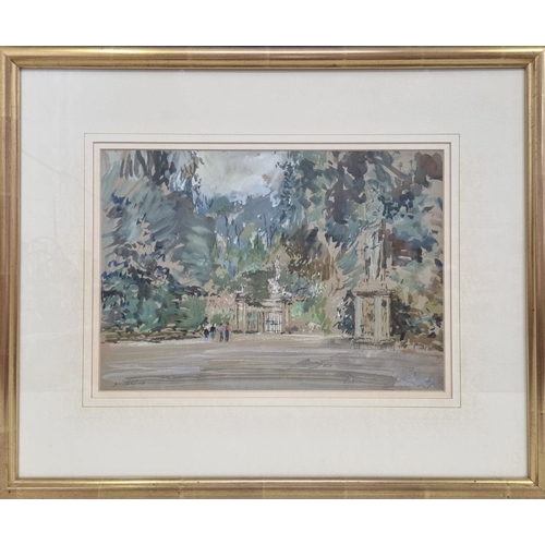An original John Linfield (b.1930) watercolour, signed, mounted and framed. A prolific British artist. Framed dimensions(cm) H44.5, W54.