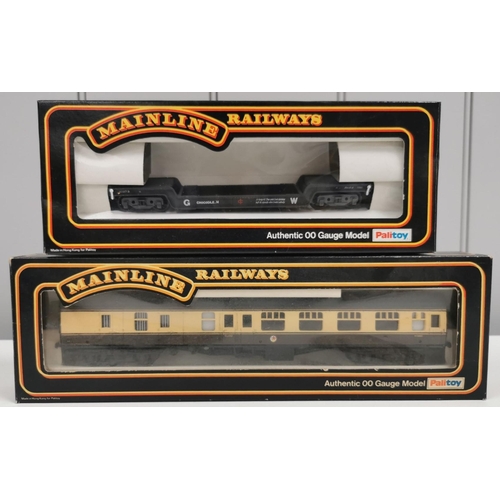 2710 - A collection of seven, boxed Palitoy Mainline OO gauge wagons & a Pullman coach. To include model no... 