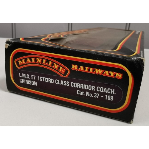 2716 - Three boxed Palitoy Mainline, OO gauge coaches. To include L.M.S. 57' 3rd class brake corridor coach... 