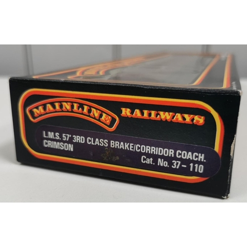 2716 - Three boxed Palitoy Mainline, OO gauge coaches. To include L.M.S. 57' 3rd class brake corridor coach... 