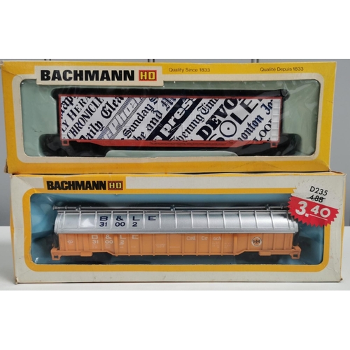 2725 - A collection of eight, boxed Bachmann HO scale engines & wagons. To include 41' Steel Box Car; 42' S... 