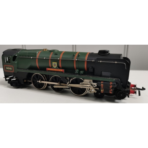 2731 - A partially boxed Hornby-Dublo BR 4-6-2 West Country Class Locomotive 'Dorchester' green. Model no.3... 