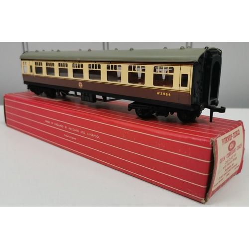 2735 - A collection of four, boxed Hornby-Dublo Coaches. To include Open Corridor Coach 1st Class W.R.; Ope... 