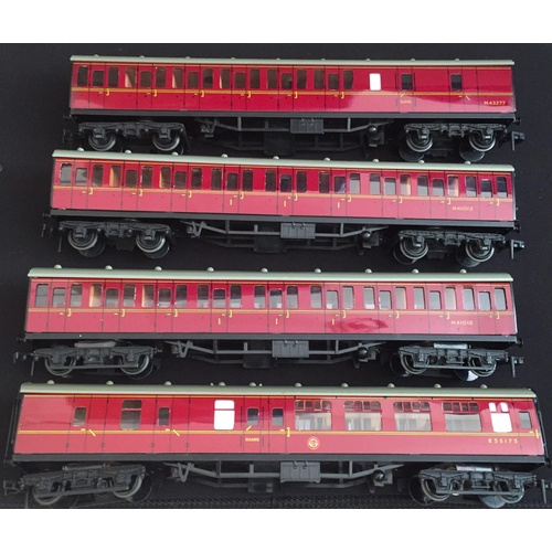 2796 - A collection of four, boxed Hornby-Dublo Coaches. To include Corridor Coach Brake/2nd B.R.; Suburban... 