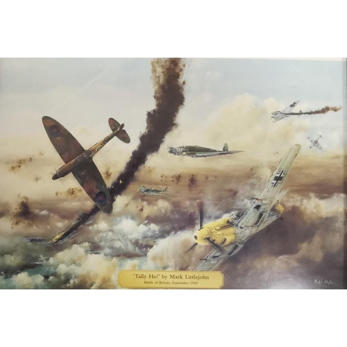 2119 - A collection of nine, unboxed Atlas Editions WW2 model planes, together with a framed print entitled... 