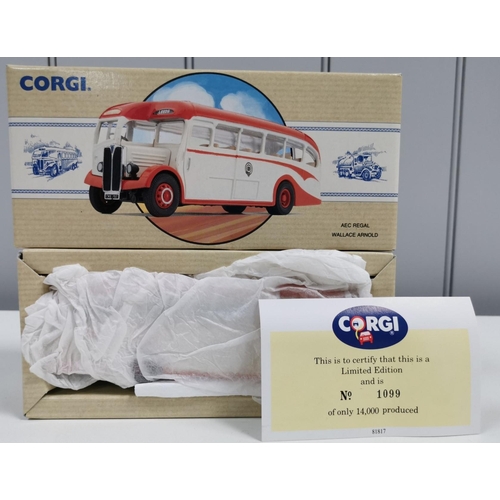 2222 - Corgi 98162 1:50 Scale AEC Regal coach - Wallace Arnold. Limited edition 1099/14000.