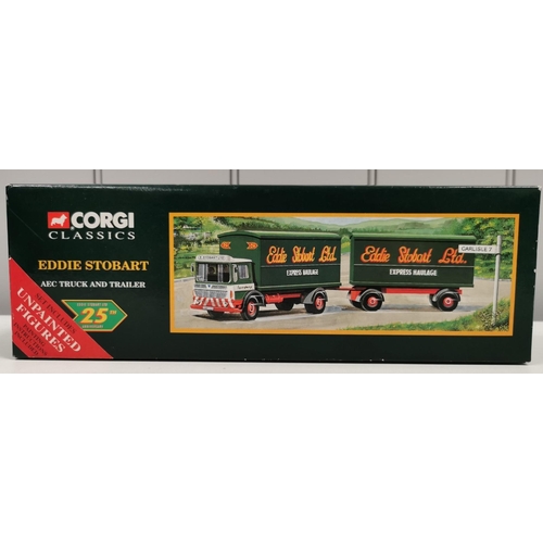 2223 - Corgi 97369 1:50 Scale AEC Truck & Trailer Eddie Stobart 25th Anniversary set. Limited edition 10606... 