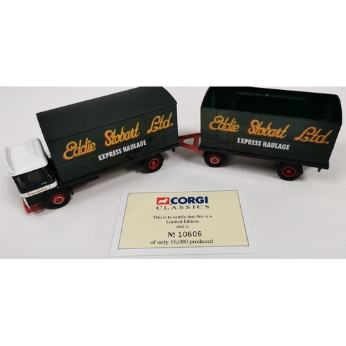 2223 - Corgi 97369 1:50 Scale AEC Truck & Trailer Eddie Stobart 25th Anniversary set. Limited edition 10606... 