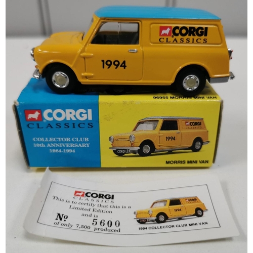 2224 - Corgi Collector Club Models for 1994 & 1995. To include Morris Mini Van, model no.96955, limited edi... 