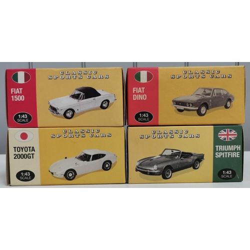 2121 - A collection of four, boxed, 1:43 scale 'Atlas Editions' Classic Sports Cars. To include Triumph Spi... 