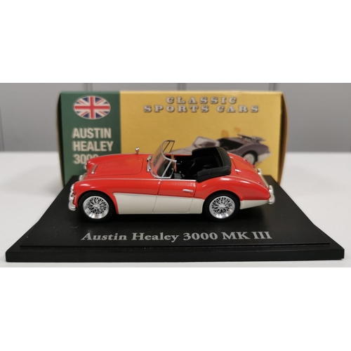 2122 - A collection of four, boxed, 1:43 scale 'Atlas Editions' Classic Sports Cars. To include Austin Heal... 