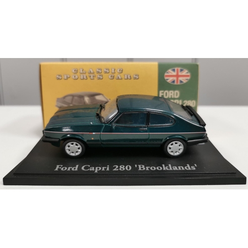 2123 - A collection of four, boxed, 1:43 scale 'Atlas Editions' Classic Sports Cars. To include Ford Capri ... 