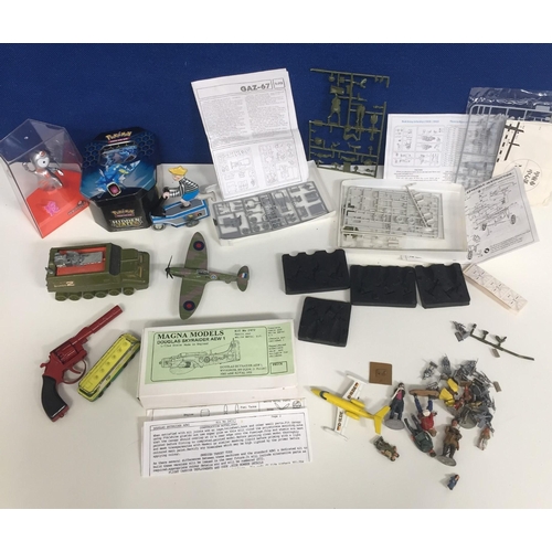 2177 - A mixed selection of diecast & other toy items. To include 'Dinky' 'Shado 2' tank, 'Lesney' 'BP' aut... 