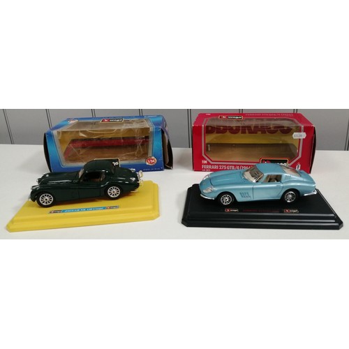 2187 - Two boxed, 1:24 scale, 'Burago' diecast model cars. To include Ferrari 275GTB/4 1966, model no.0511 ... 