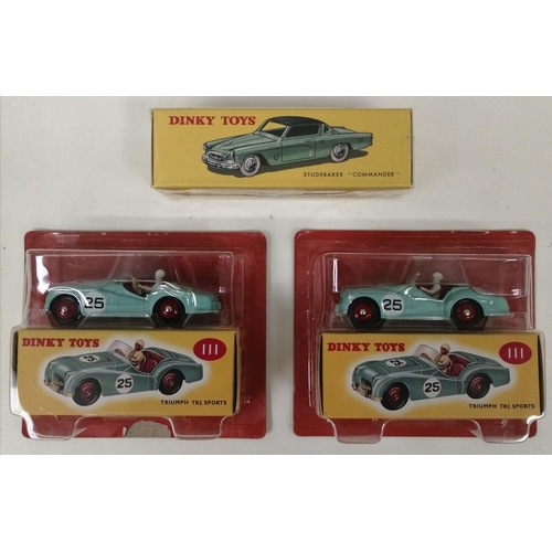 2197 - A collection of three 'Dinky Toys' re-editions. To include two 'Triumph TR2 Sports', model no.111 & ... 