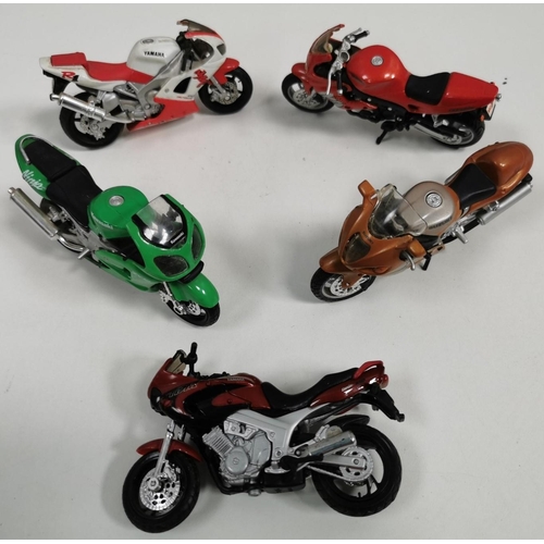 2374 - A large collection of approx. 43, unboxed motorcycle models. To include sports bikes, road bikes, di... 