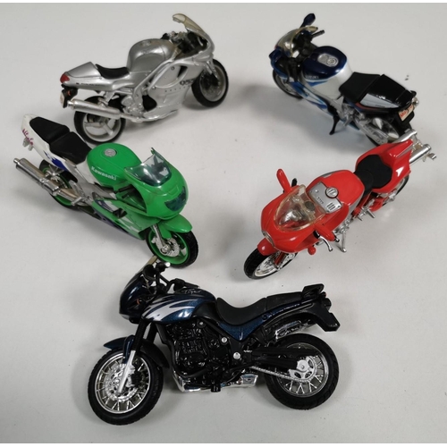 2374 - A large collection of approx. 43, unboxed motorcycle models. To include sports bikes, road bikes, di... 