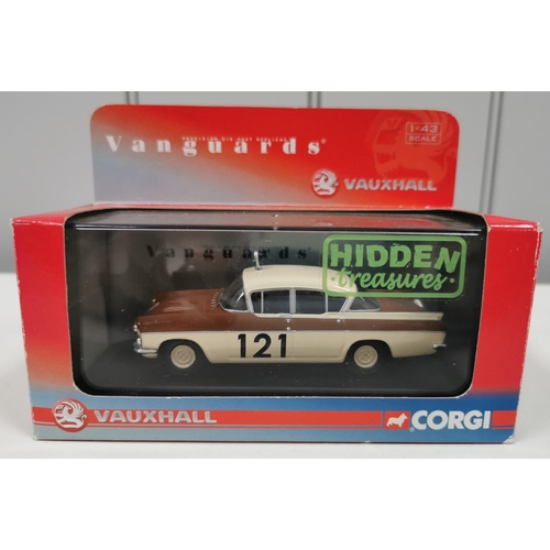 2318 - A collection of three, boxed, 1:43 scale, model cars. To include 'Corgi Vanguards' Vauxhall Cresta R... 