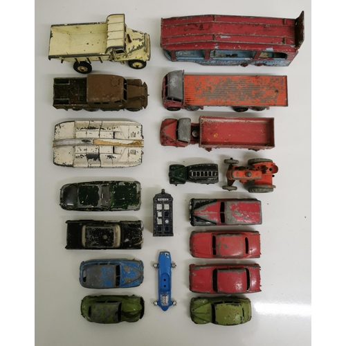 2245 - A collection of approx. seventeen, unboxed/playworn 'Dinky' diecast model vehicles from 1950's/60's/... 