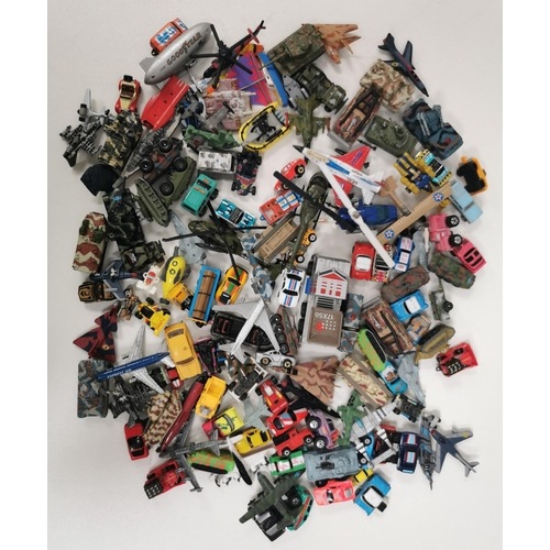 1853 - A large collection of micro figures and micro vehicles including Micro Machine figures, Mad Max, Arm... 