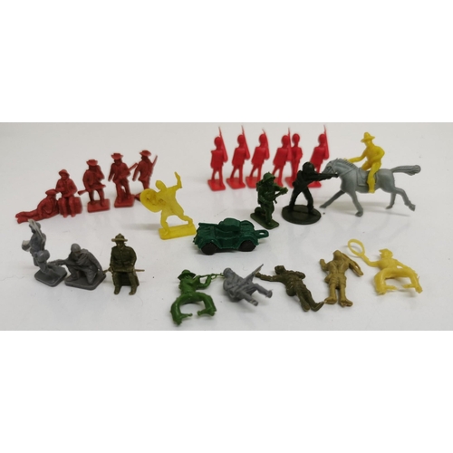 1870 - An eclectic mix of vintage, plastic toy soldiers, cowboys etc.