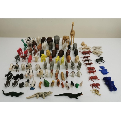 1873 - A large collection of approx. ninety-six vintage, plastic animal figures.