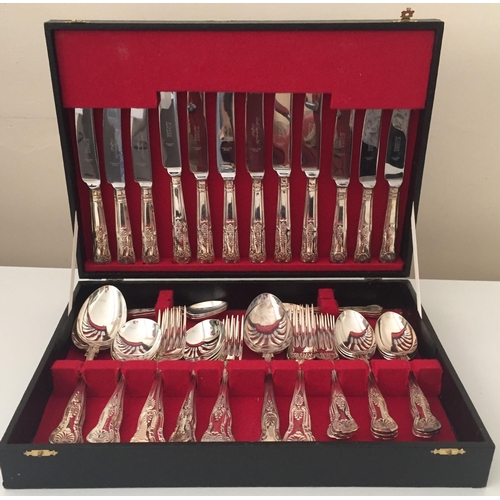 A forty-six piece canteen of Kings pattern, silver-plated cutlery.