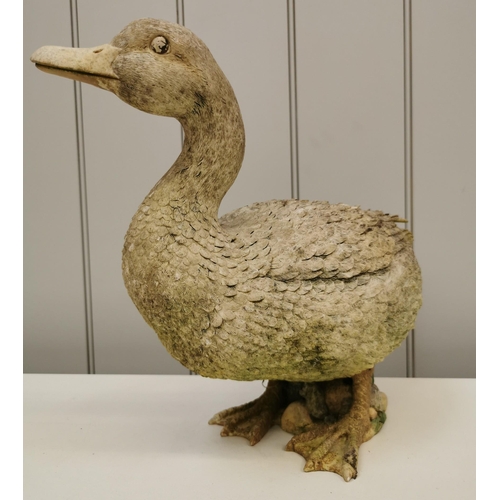 1493 - An ornamental garden mallard duck figure. Dimensions(cm) H32, W16, L40.