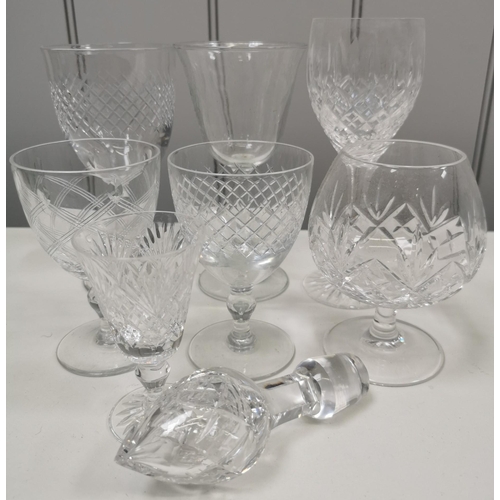 201 - A selection of fifty-eight items of mixed glassware. To include crystal & branded examples.