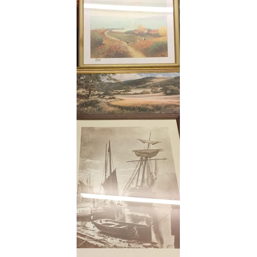 289 - A collection of three framed prints. To include   'Rambler's Way', by David Dipnall (51cm x 85cm), a... 