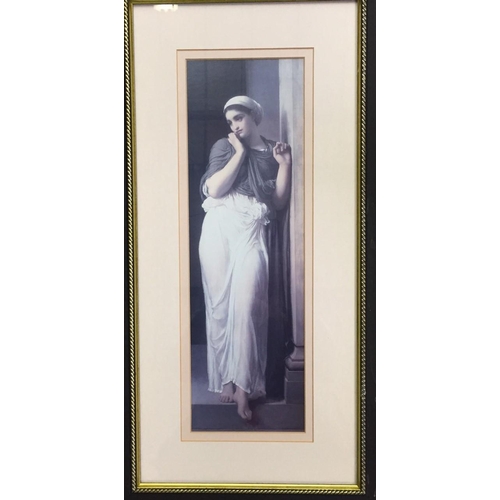 308 - A framed print, after Lord Frederick Leighton - 'Nausicaa'. Framed dimensions(cm) H62cm, W32cm.