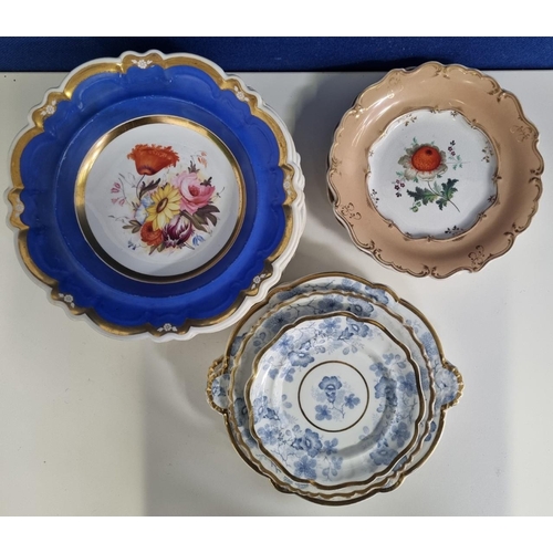 498B - A substantial, mixed lot of 19th century crockery, to include finely hand-painted examples. Two 'Por... 