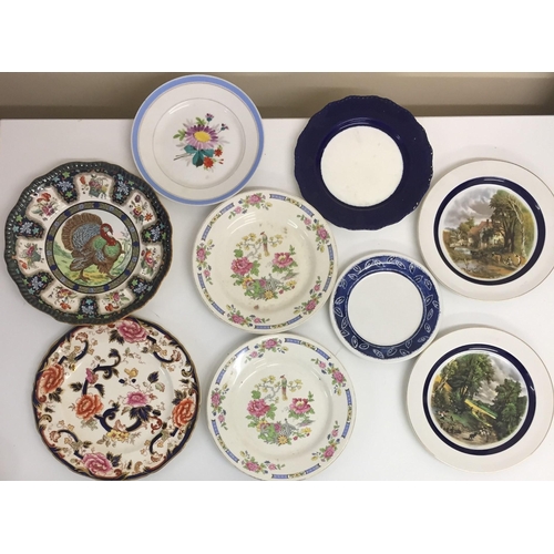 586 - A mixed lot of nine collectors plates. Makers to include 'Mason Manderley', 'Burslem', 'Elijah Cotto... 