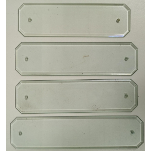 688 - A selection of vintage glass(x4) & mirrored(x4) door plates, in a vintage leather case, together wit... 