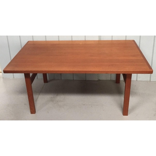 123 - A mid-century teak coffee table. Dimensions(cm) H51, W120, D70.