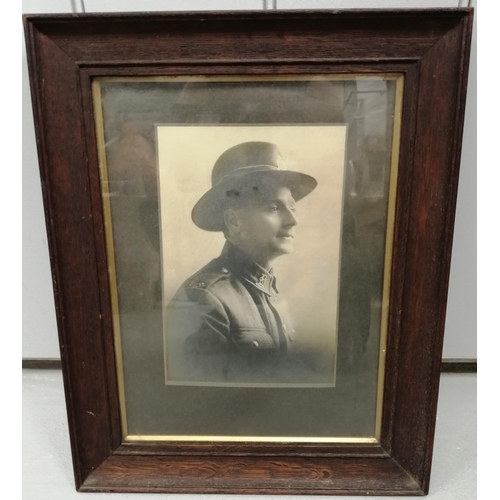 266 - A framed portrait photograph of Walter Groves, Australia & New Zealand Army Corps, killed in action ... 