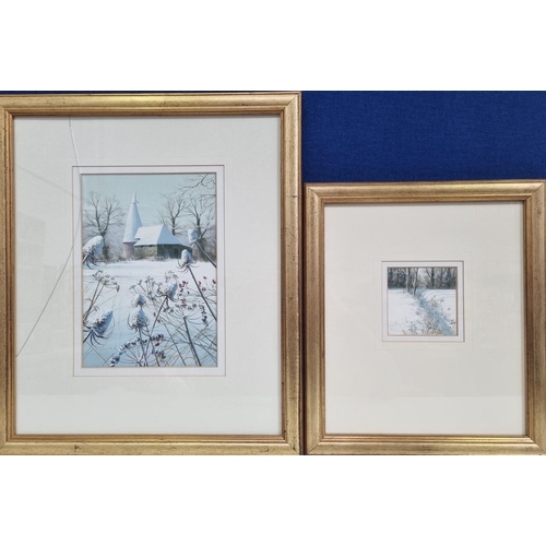 363 - Two original, highly collectable gouache paintings, by Paul Evans, British. A stylised 'Winter Tease... 