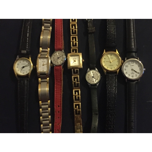 390 - A collection of ladies vintage wristwatches. To include 'Citron', 'Timex' & 'Sekonda'.