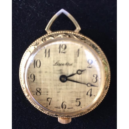 392 - A vintage 'Lucerne' pendant watch (tested & appears in working order), together with an older copper... 